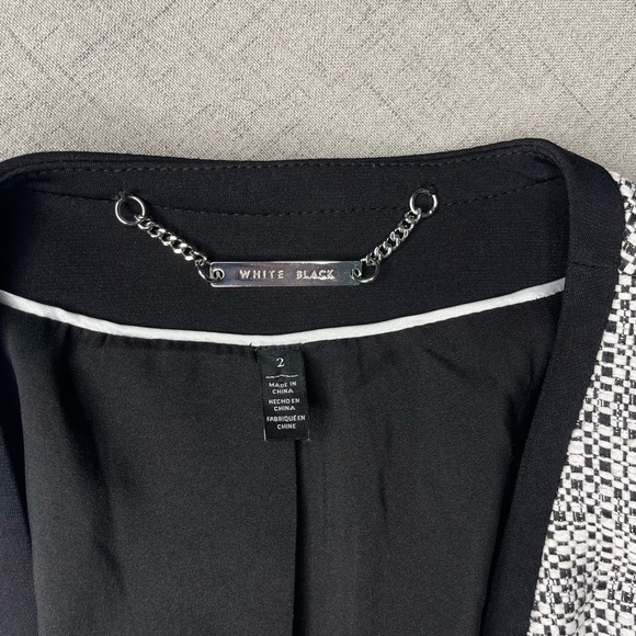 White House Black Market Contrast Tweed Zip Blazer Jacket 2 XS - Picture 12 of 12